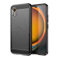 Case for Samsung Galaxy Xcover 7 Carbon Fibre Silicone Cover Shockproof Black