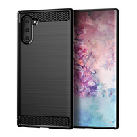 Coque pour Samsung Galaxy Note 10 (Note10) [Carbone TPU] Case Cover Noir