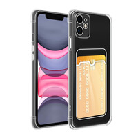 voor iPhone 11 hoesje Schokabsorberende gel-heldere hoes met kaarthouder Anti-valbescherming