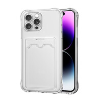 Case for iPhone 14 Pro Max Shock Absorbing Gel Clear Cover Card Holder