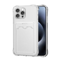 Case for iPhone 15 Pro Shock Absorbing Gel Clear Cover Card Holder