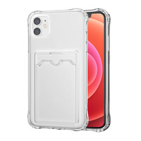 Case for iPhone 12 Shock Absorbing Gel Clear Cover Card Holder
