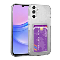 Case for Samsung Galaxy A15 Shock Absorbing Gel Clear Cover Card Holder