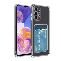 Case for Samsung Galaxy A23 Shock Absorbing Gel Clear Cover Card Holder
