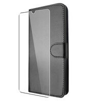 Funda Flip Wallet + Vidrio Templado Cuero para Xiaomi Redmi A1 Negro