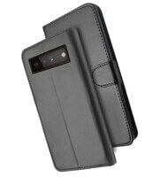 Leather Wallet Flip Cover Case for Google Pixel 6 Pro Black