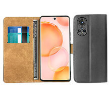 Case voor Huawei Honor 50 Lederen Portemonnee Flip Book Folio Portemonnee View Phone Cover Stand Zwart