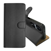 SDTEK-hoesje voor Honor X7B lederen portemonnee flip-book folio portemonnee-weergave telefoonhoes standaard Zwart