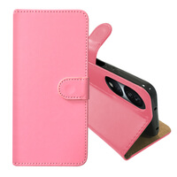 Leather Wallet Flip Cover Case for Honor X7B Pink