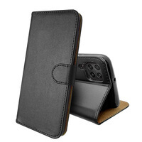 SDTEK-hoesje voor Huawei P40 Lite lederen portemonnee Flip Book Folio-portemonnee View Phone Cover Stand Zwart