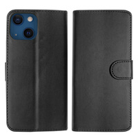 Leather Wallet Flip Cover Case for iPhone 13 Black