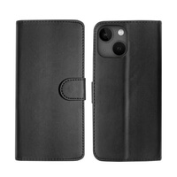 SDTEK-hoesje voor iPhone 13 Mini lederen portemonnee Flip Book Folio-portemonnee View Phone Cover Stand Zwart