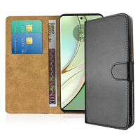 Leather Wallet Flip Cover Case for Motorola Moto Edge 40 Black