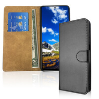 Case voor Motorola Moto Edge 20 Lederen Portemonnee Flip Book Folio Wallet View Phone Cover Stand Zwart