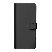 Leather Wallet Flip Cover Case for Motorola Moto G34 Black