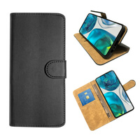 Leather Wallet Flip Cover Case for Motorola Moto G52 / G82 Black