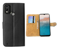 Leather Wallet Flip Cover Case for Nokia C21 Plus Black