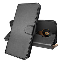 Leather Wallet Flip Cover Case for Nokia 5.3 Black
