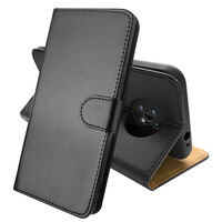 SDTEK-hoesje voor Nokia G50 lederen portemonnee Flip Book Folio-portemonnee View Phone Cover Stand Zwart