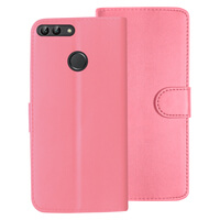 Leather Wallet Flip Cover Case for Huawei P Smart (2017/2018) Light Pink