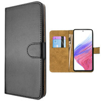 Leather Wallet Flip Cover Case for Samsung Galaxy A53 5G Black