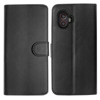 SDTEK-hoesje voor Samsung Galaxy XCover6 Pro / XCover Pro 2 lederen portemonnee Flip Book Folio-portemonnee View Phone Cover Stand Zwart