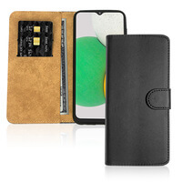 Case voor Samsung Galaxy A03 Core Lederen Portemonnee Flip Book Folio Portemonnee View Phone Cover Stand Zwart