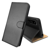 Case voor Sony Xperia 1 IV Lederen Portemonnee Flip Book Folio Wallet View Phone Cover Stand Zwart