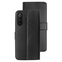 Case voor Sony Xperia 10 IV Lederen Portemonnee Flip Book Folio Wallet View Phone Cover Stand Zwart