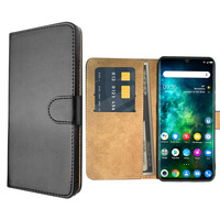 Leather Wallet Flip Cover Case for TCL 10 Pro Black