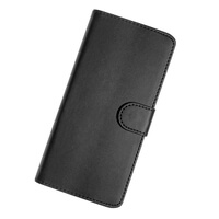 Leather Wallet Flip Cover Case for TCL 505 Black