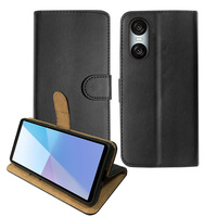 Leather Wallet Flip Cover Case for Sony Xperia 10 VI Black