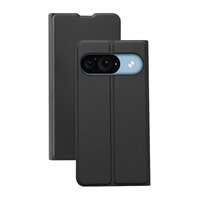 Case for Google Pixel 9 Full Protection Leather Flip with Card Slot Black