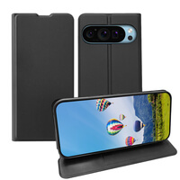 Case for Google Pixel 9 Pro Full Protection Leather Flip with Card Slot Black