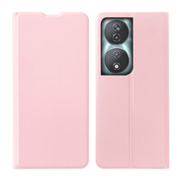 Case for Honor 90 Smart Full Protection Leather Flip with Card Slot Pink