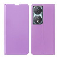 Case for Honor 90 Smart Full Protection Leather Flip with Card Slot Purple