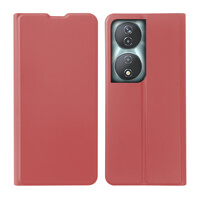 Case for Honor 90 Smart Full Protection Leather Flip with Card Slot Red