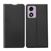 Case for Motorola Moto E14 Full Protection Leather Flip with Card Slot Black