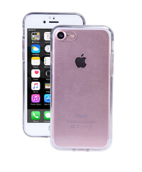 iPhone 7 Plus / iPhone 8 Plus (White) Coque, 360 Degres Protection INTEGRAL [Couche de verre intégrée] Silicone Case Cover