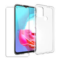Case for Motorola Moto G20 + Glass Screen Protector Clear Gel Phone Cover