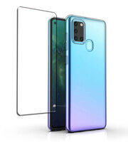 Hülle Case für Samsung Galaxy A21s + Glasfolie Clear Gel Cover