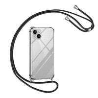 Lanyard Case for iPhone 14, Crossbody Phone Cover with Strap and Shock Absorbing Gel Anti Drop Protection Clear