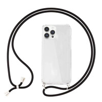 Funda Con Cordón Para iPhone 14 Pro, Crossbody Phone Cover Correa Protección Contra Caídas Gel Absorbente Golpes Transparente