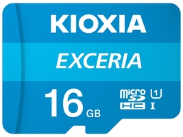 Kioxia 16GB Exceria U1 klasse 10 micro SD-geheugenkaart (adapter meegeleverd)