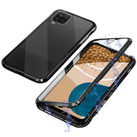 360 Magnetic Case for Samsung Galaxy A12 Built in Screen Protector Glass Back Cover