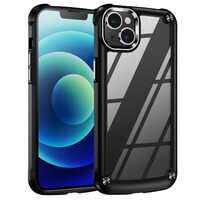 Case for iPhone 14, Soft Bumper Phone Cover with Transparent Shock Absorbing Corner Protection Black