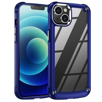 Case for iPhone 14, Soft Bumper Phone Cover with Transparent Shock Absorbing Corner Protection Navy Blue