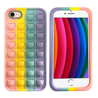 Custodia Pop Teddy Bears Arcobaleno per iPhone 7/8 / SE 2020, Cover in Silicone Morbido Multicolore Fidget