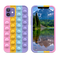 Pop Case for iPhone 12 / iPhone 12 Pro, Fidget Bubble It Cover Stress Rainbow