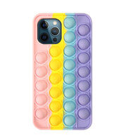 Pop Case for iPhone 12 Pro Max, Fidget Bubble It Cover Stress Rainbow